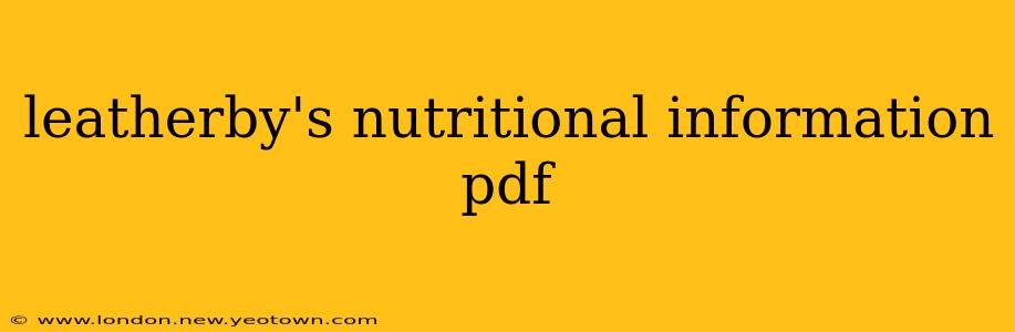 leatherby's nutritional information pdf
