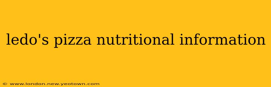 ledo's pizza nutritional information
