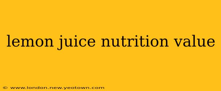 lemon juice nutrition value