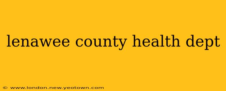 lenawee county health dept