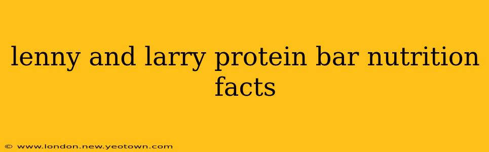 lenny and larry protein bar nutrition facts