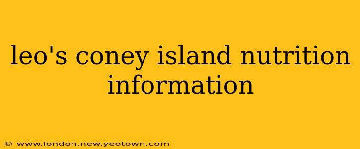 leo's coney island nutrition information