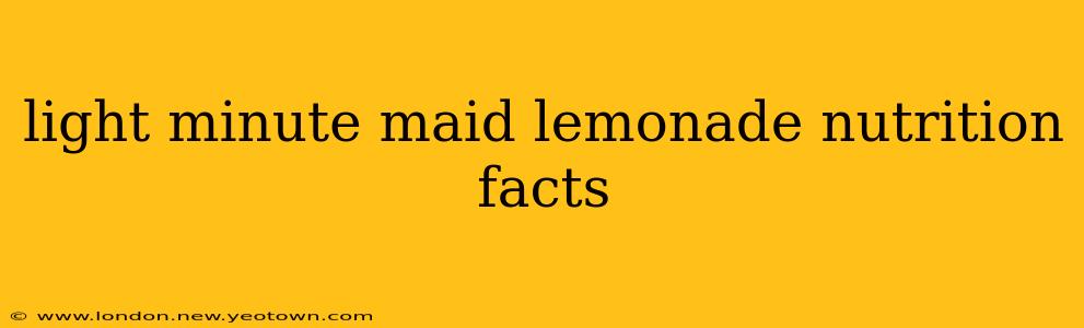 light minute maid lemonade nutrition facts