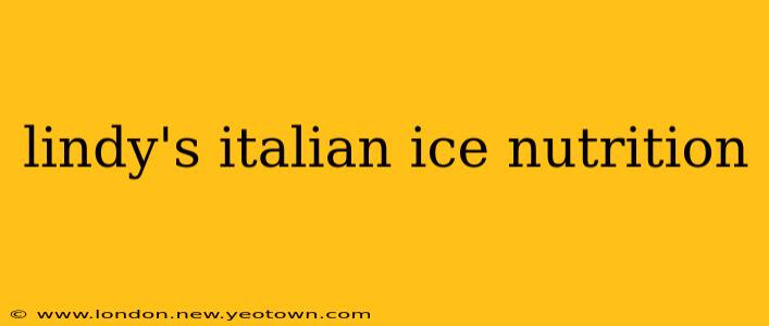 lindy's italian ice nutrition