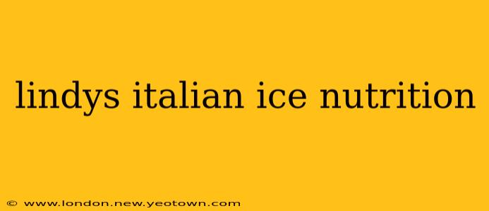 lindys italian ice nutrition