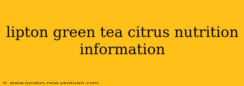 lipton green tea citrus nutrition information