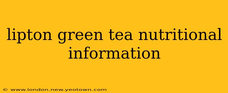 lipton green tea nutritional information