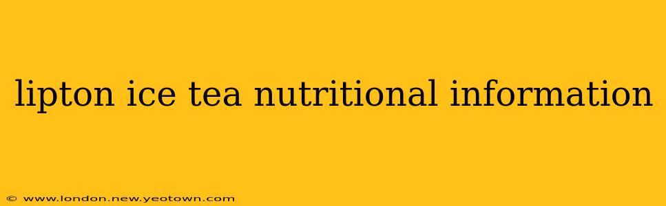 lipton ice tea nutritional information