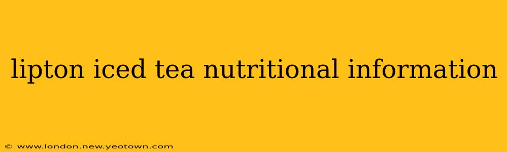 lipton iced tea nutritional information