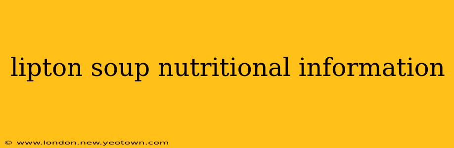 lipton soup nutritional information