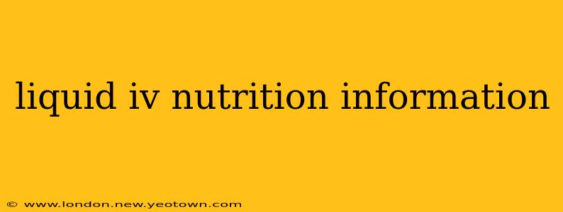 liquid iv nutrition information
