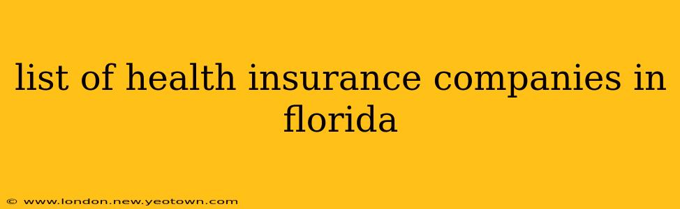 list of health insurance companies in florida