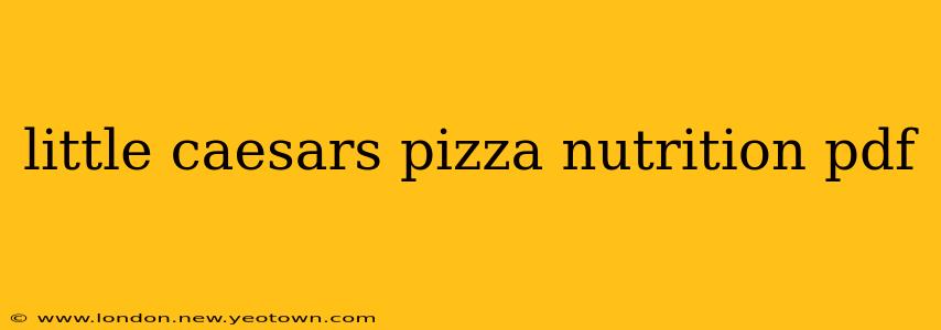 little caesars pizza nutrition pdf