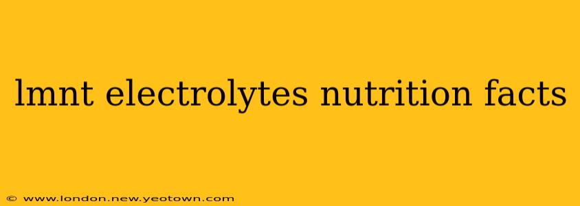 lmnt electrolytes nutrition facts