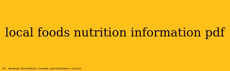 local foods nutrition information pdf