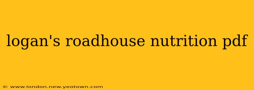 logan's roadhouse nutrition pdf