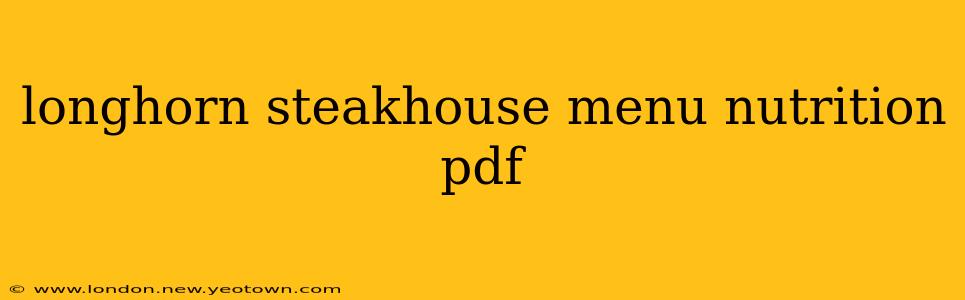 longhorn steakhouse menu nutrition pdf