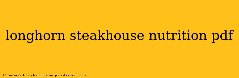 longhorn steakhouse nutrition pdf