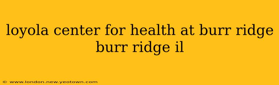 loyola center for health at burr ridge burr ridge il