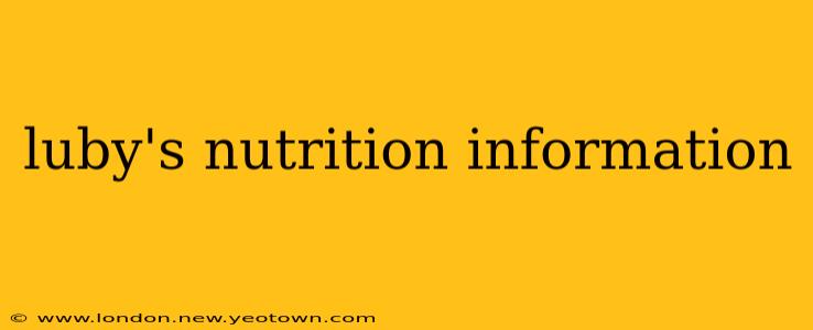 luby's nutrition information