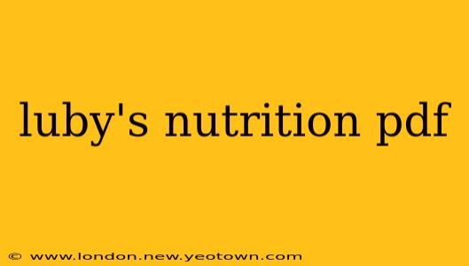 luby's nutrition pdf