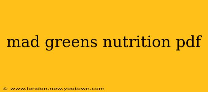 mad greens nutrition pdf