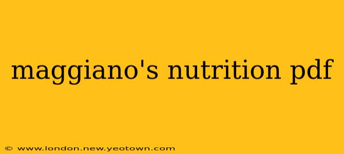 maggiano's nutrition pdf