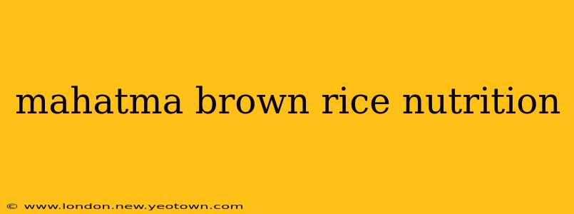 mahatma brown rice nutrition