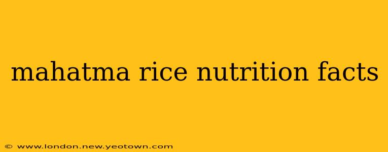 mahatma rice nutrition facts