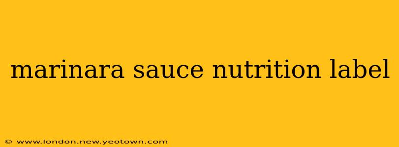 marinara sauce nutrition label