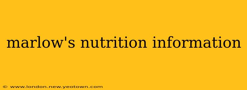 marlow's nutrition information