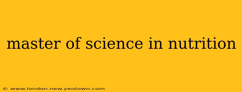 master of science in nutrition