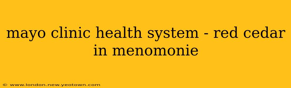 mayo clinic health system - red cedar in menomonie