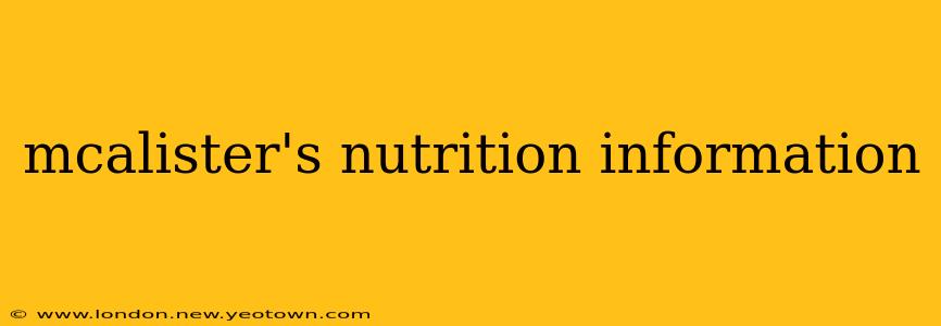 mcalister's nutrition information