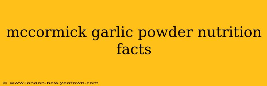 mccormick garlic powder nutrition facts