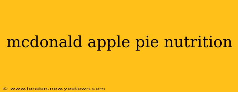 mcdonald apple pie nutrition
