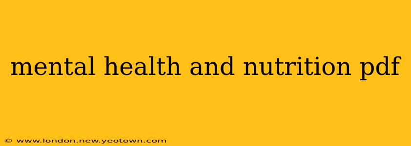 mental health and nutrition pdf
