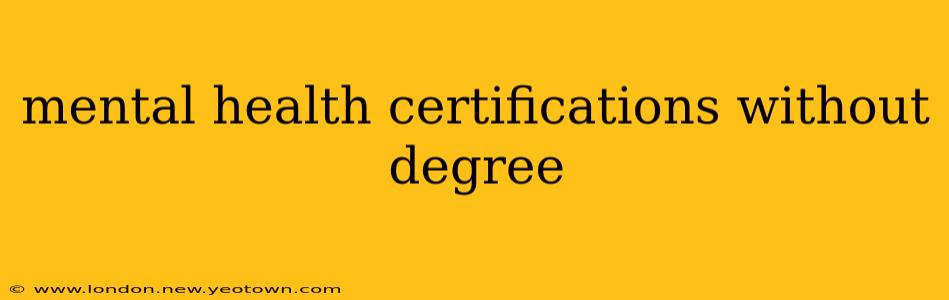 mental health certifications without degree
