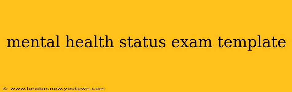 mental health status exam template