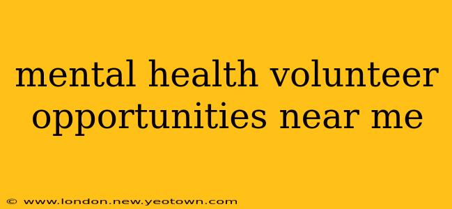 mental health volunteer opportunities near me