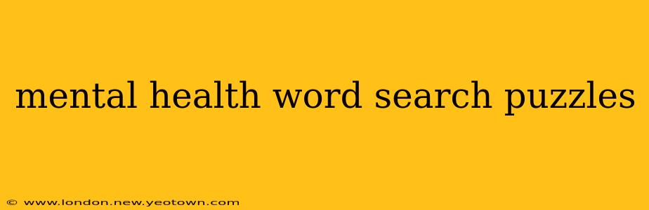 mental health word search puzzles