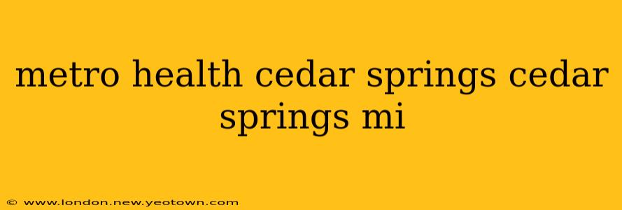 metro health cedar springs cedar springs mi