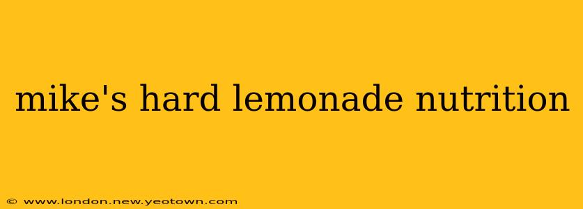 mike's hard lemonade nutrition
