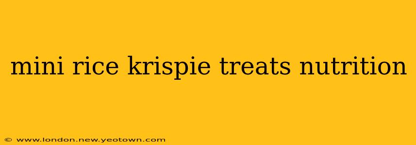 mini rice krispie treats nutrition