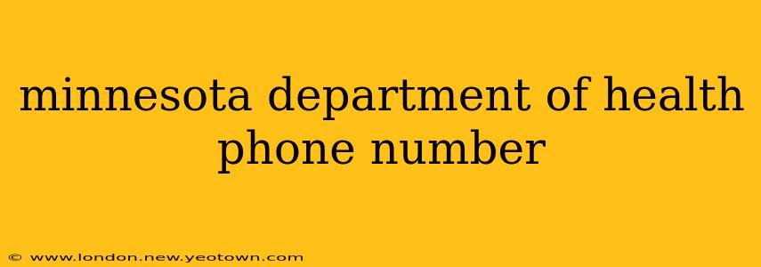 minnesota department of health phone number
