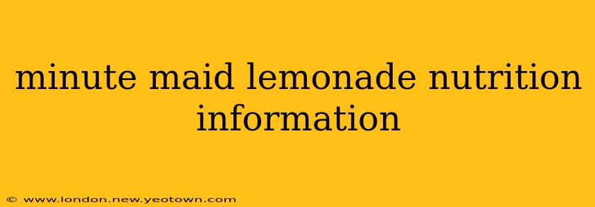 minute maid lemonade nutrition information