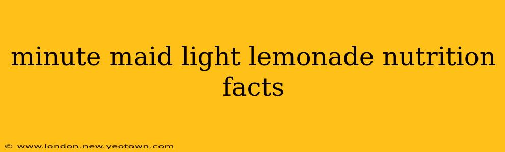 minute maid light lemonade nutrition facts