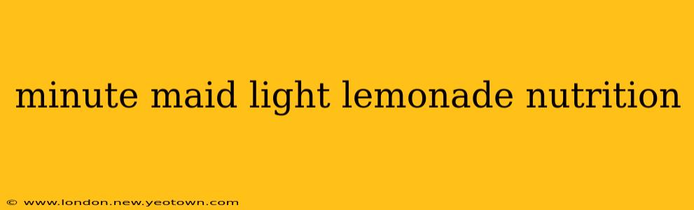 minute maid light lemonade nutrition