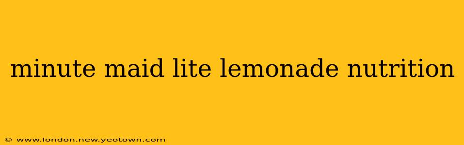 minute maid lite lemonade nutrition