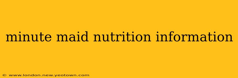 minute maid nutrition information